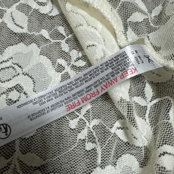 Out From Under Urban Outfitters Dress Ivory Sheer Short Sleeve Size XS NWT - Picture 8 of 11